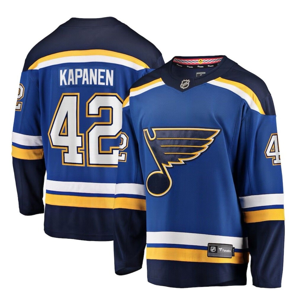 Size L Fanatics St. Louis Blues Kasperi Kapanen Home Blue Breakaway Jersey NWT
